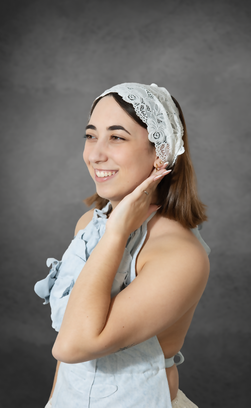 Bandeau large en dentelle recyclée